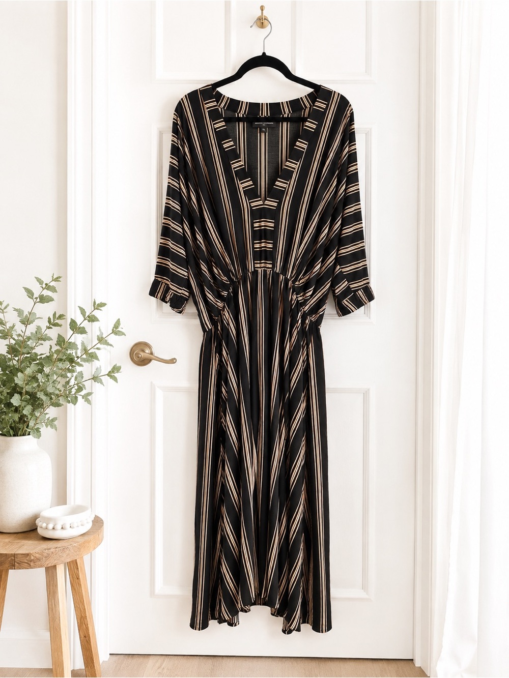 Uma and Leopold Striped Boho Maxi Dress XL